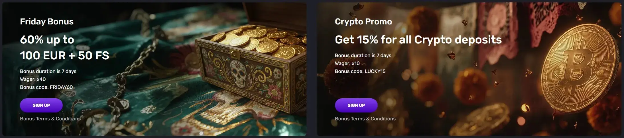 Bonuses and promotions
